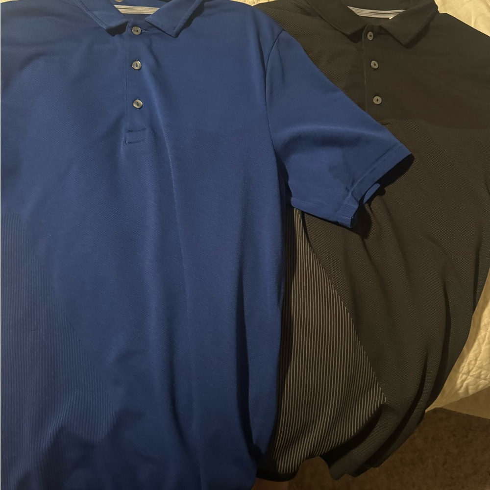 Puma Blue and Black Polo Shirt Duo